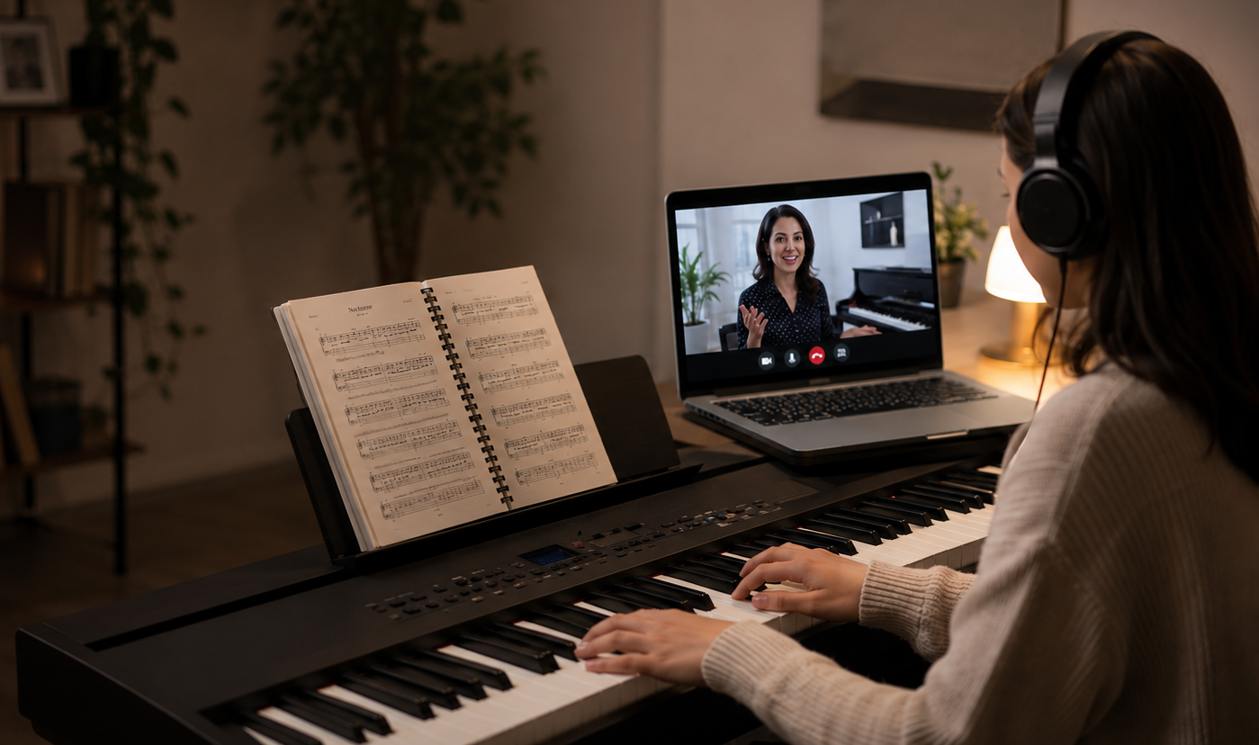 Piano student performing at Chordscraft Institute of Music